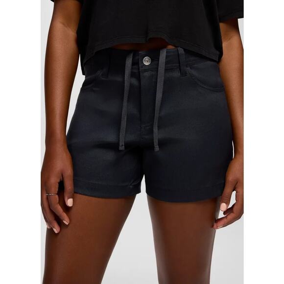 Prana Stretch Zion Halle Short Women's 12 Black 3" Inseam Standard Fit Mid Rise - Picture 3 of 11